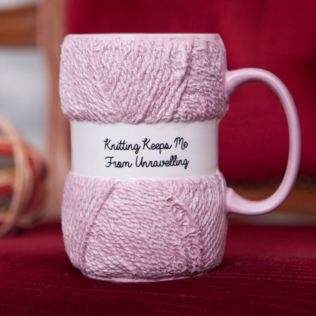 Knitting Keeps Me From Unravelling Mug Product Image