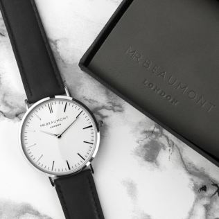 Men's Modern-Vintage Personalised Leather Watch In Black Product Image