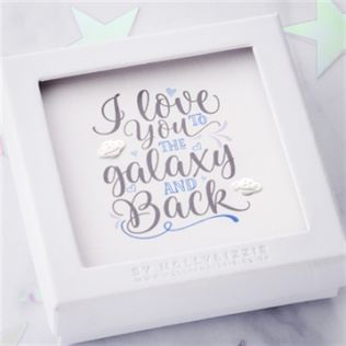 Quote Gift Box Sterling Silver Earrings (I Love You to the Galaxy and Back) Product Image