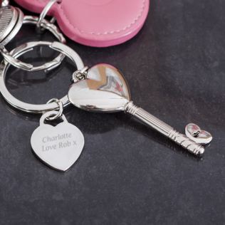 Personalised Heart Key Keyring Product Image