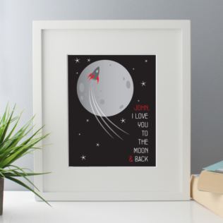 I Love You To The Moon And Back Personalised Framed Print Product Image