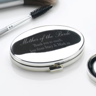 Engraved Mother Of The Bride Oval Compact Mirror Product Image