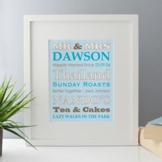 Personalised Our Favourite Things - Mr & Mrs Framed Print Product Image
