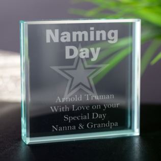 Personalised Naming Day Glass Keepsake Product Image