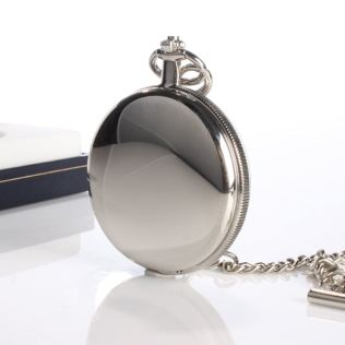 Personalised Chrome Pocket Watch With Sunburst Dial Product Image