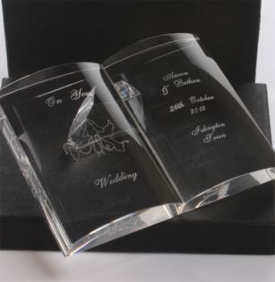 Personalised Crystal Wedding Open Book Product Image