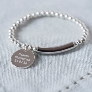 Personalised Modern Sterling Silver Christening Bracelet Product Image