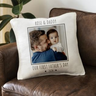 Personalised Our 1st Father's Day Photo Upload Cushion Product Image