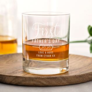 Personalised Our First Father's Day Whisky Tumbler Product Image