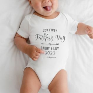 Personalised Our First Father's Day Baby Grow Product Image
