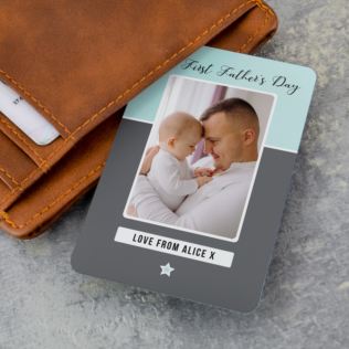 Personalised Our First Father's Day Photo Upload Wallet Card Product Image