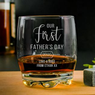 Personalised Our First Father's Day Whisky Tumbler Product Image