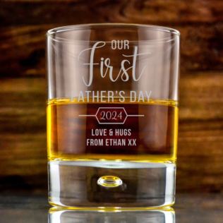 Personalised Our First Father's Day Whisky Tumbler Product Image