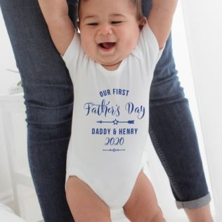Personalised Our First Father's Day Baby Grow Product Image