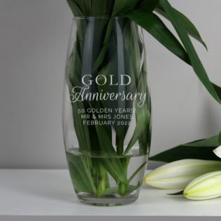 Personalised Gold Anniversary Bullet Vase Product Image