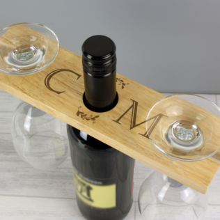 Personalised 'Initials' Wine Glass & Bottle Holder Product Image
