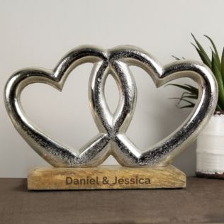 Personalised Free Text Double Heart Ornament Product Image