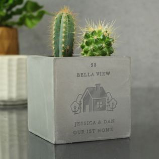 Personalised New Home Concrete Plant Pot Product Image