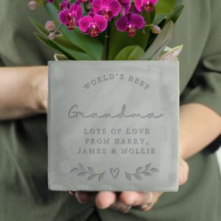 Personalised Free Text Concrete Pot Product Image