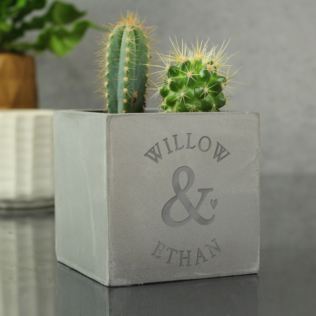 Personalised Couples Concrete Pot Product Image
