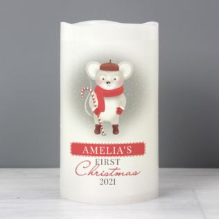 Personalised '1st Christmas' Mouse Nightlight LED Candle Product Image