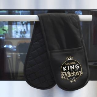Personalised King of the Kitchen Oven Gloves Product Image