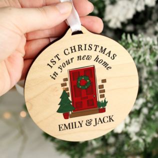 Personalised New Home Round Wooden Decoration Product Image