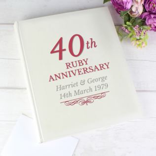 Personalised 40th Ruby Anniversary Traditional Photo Album Product Image