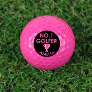 Personalised No.1 Golfer Pink Golf Ball Product Image