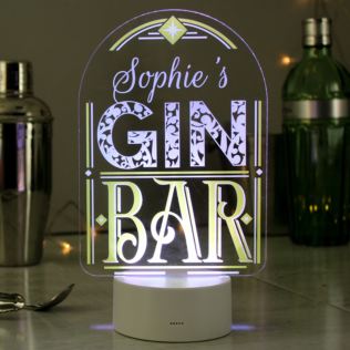 Personalised Gin Bar LED Colour Changing Night Light Product Image