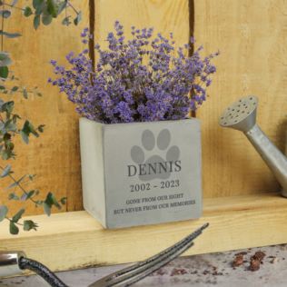 Personalised Pet Paw Print Concrete Pot Product Image