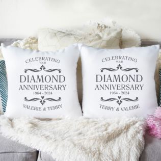 Personalised Pair Of Diamond Anniversary Cushions Product Image