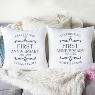 Personalised Pair Of First Anniversary Cushions Product Image