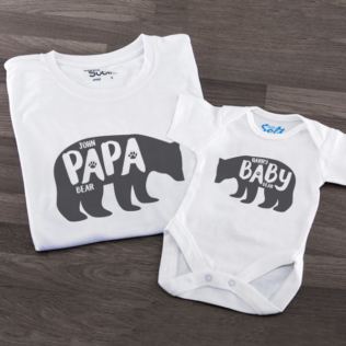 Personalised Papa & Baby Bear T-Shirt And Baby Grow Set Product Image