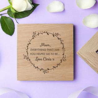 Personalised Thank You Mum Oak Photo Cube Product Image