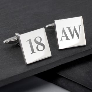 Personalised 18th Birthday Silver Plated Cufflinks Product Image