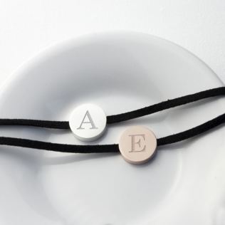 Personalised Always With You Bracelet Black With Rose Gold Tag Product Image