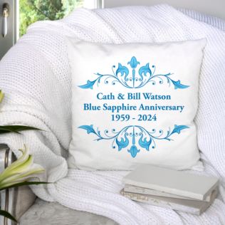 Personalised Blue Sapphire Anniversary Cushion Product Image
