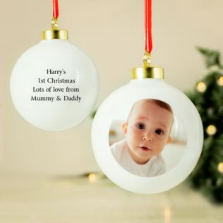 Personalised Christmas Photo Bauble Product Image