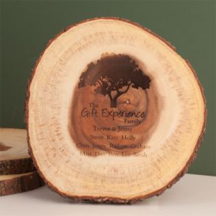 Personalised Family Tree Rustic Tree Slice Product Image