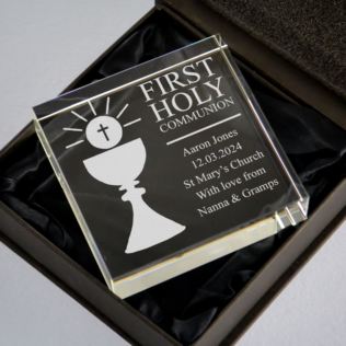 Personalised First Holy Communion Glass Keepsake Product Image