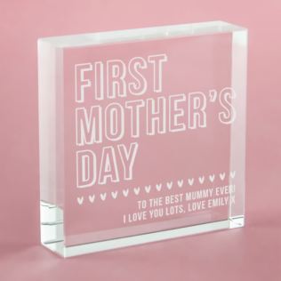 Personalised First Mother's Day Glass Keepsake Product Image