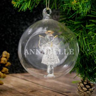 Personalised Glass Angel Bauble Product Image