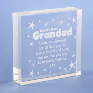 Personalised Worlds Best Grandad Glass Keepsake Product Image