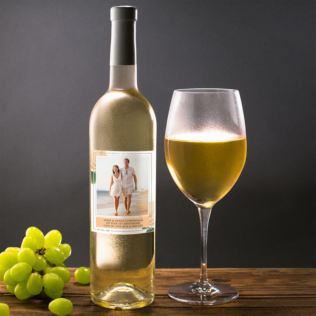 Personalised Photo Upload White Wine Product Image