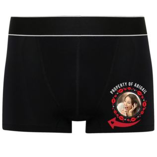 Personalised Photo Upload Black Boxers Shorts Product Image