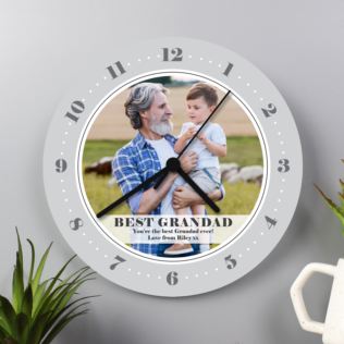 Personalised Photo Upload Grandad Clock Product Image