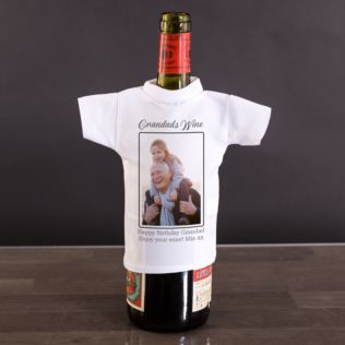 Personalised Photo Upload Wine Bottle T-shirt Product Image