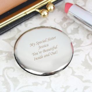 Silver Plated Personalised Compact Mirror Product Image