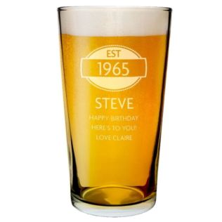 Personalised 50th Birthday Glass Product Image